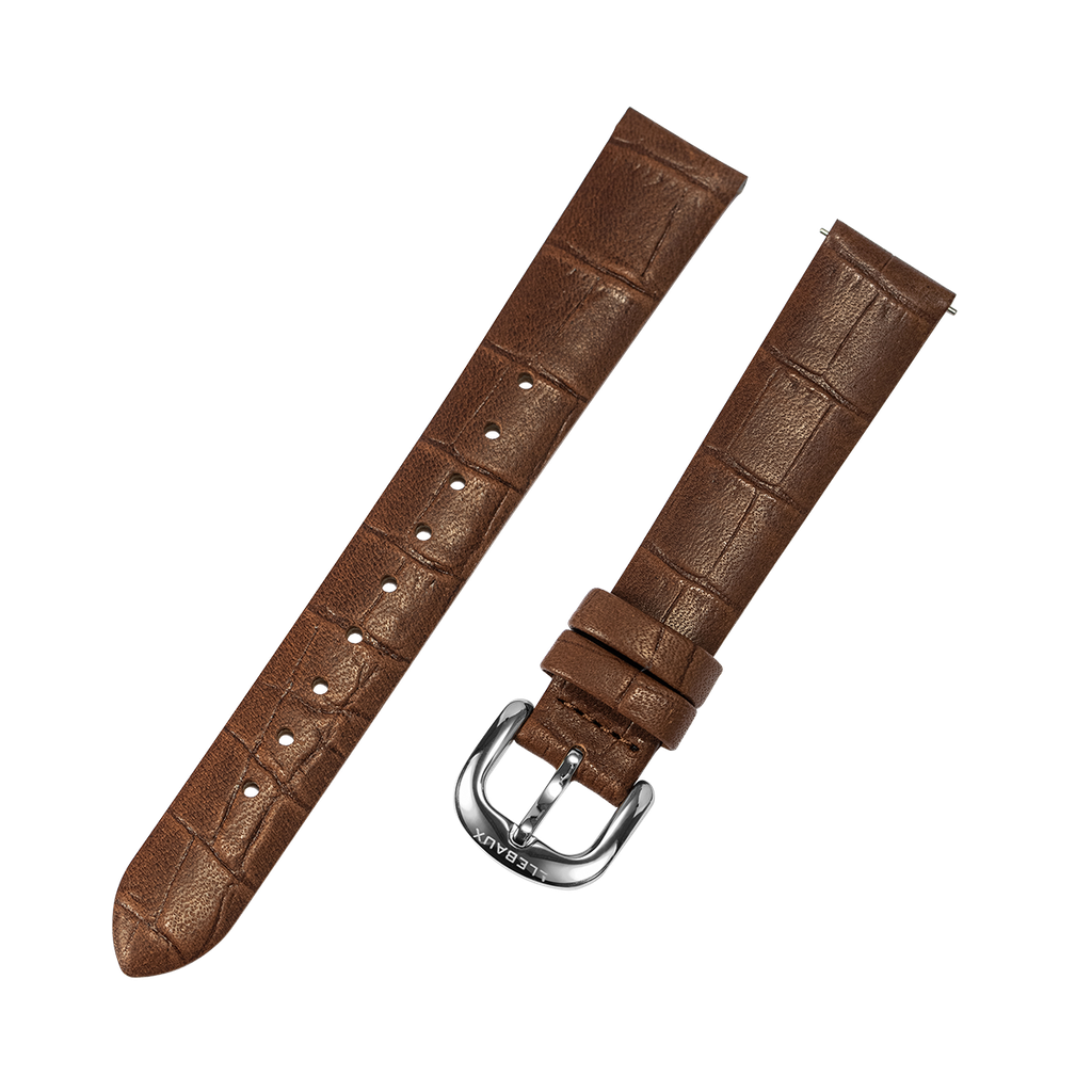 Brown Pattern Leather Silver