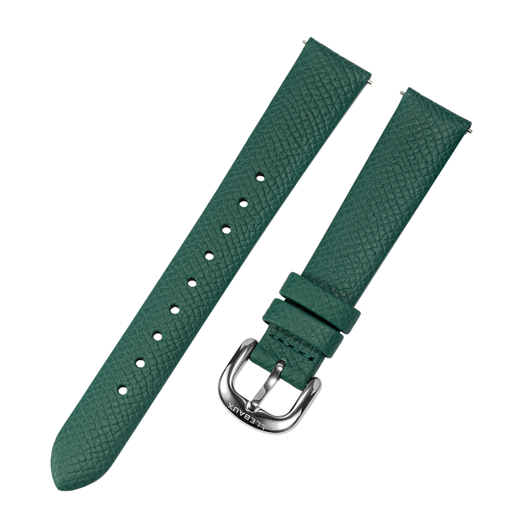 Green Caviar Leather Silver