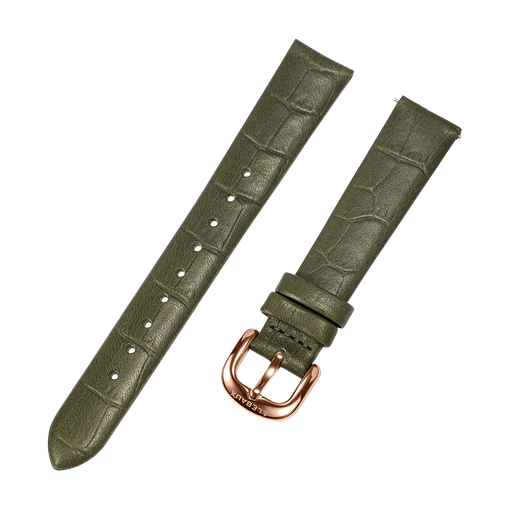 [L26.RG] Green Pattern Leather Rose Gold